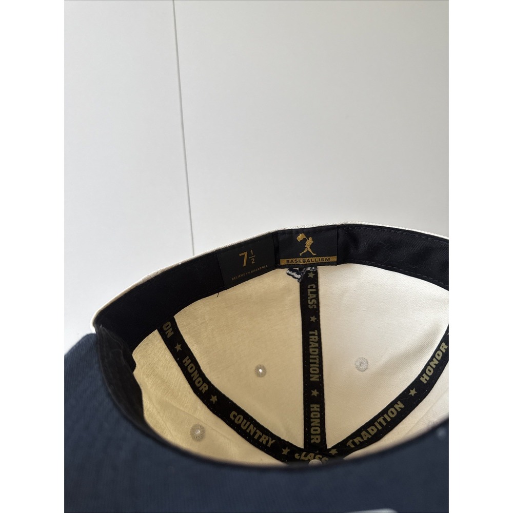 Baseballism No Crying Logo MLB Size 7 1/2 Baseball Cap White And Blue - Picture 7 of 7